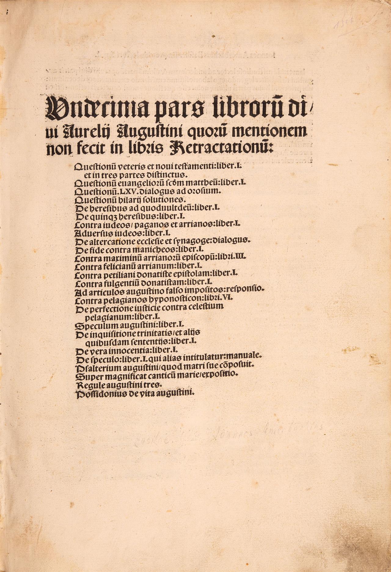 Fine Post-incunable printing by Amerbach, Petri and Froben bound in a beautiful contemporary full blind-stamped leather binding with clasps - 1506 - Augustine of Hippo