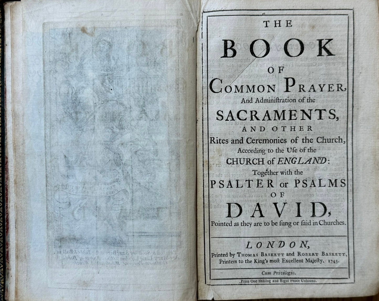 1745 Book of Common Prayer in Lovely original binding and with contemporary ownership description of Ann Chilman