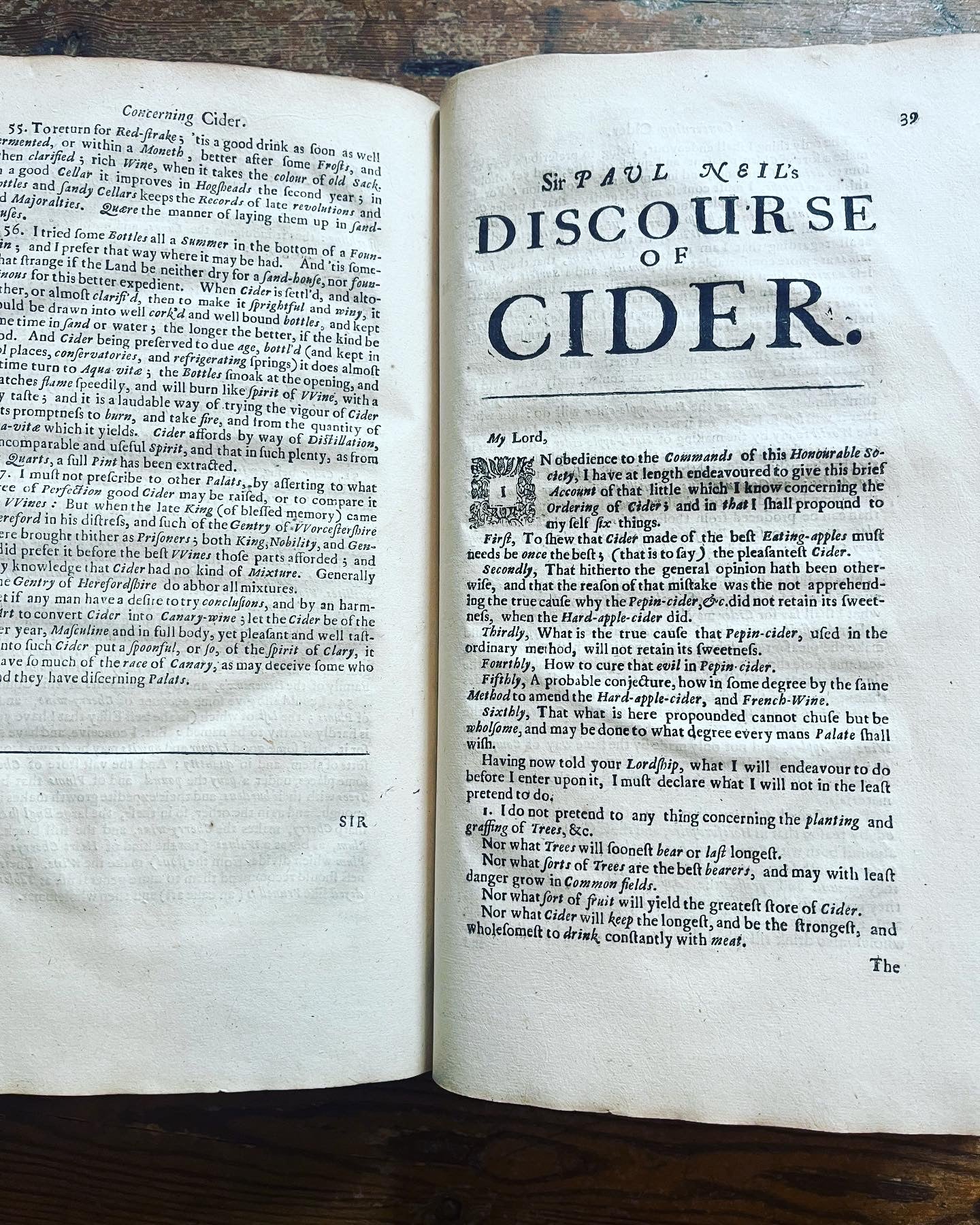 Evelyn Copy - "Sylva, or a discourse of forest trees" & " A Discourse on Cider" - London, 1670 - John Evelyn - Evelyn family copy