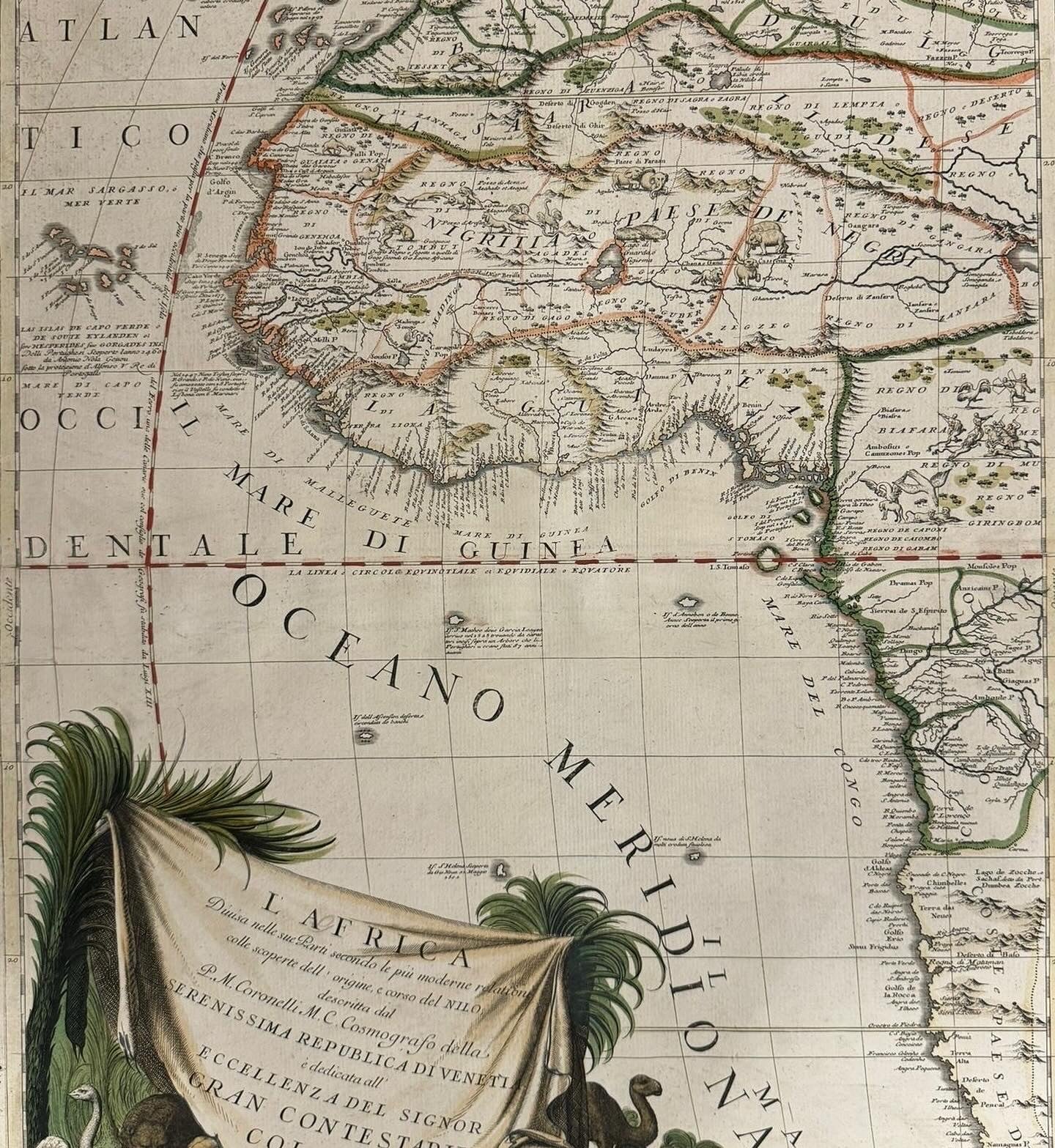 “L’Africa divisa nelle sue Parti secondo le piu moderne relationi…” - Vincenzo Coronelli (1650 – 1718) - Atlante Veneto published in Venice c1690