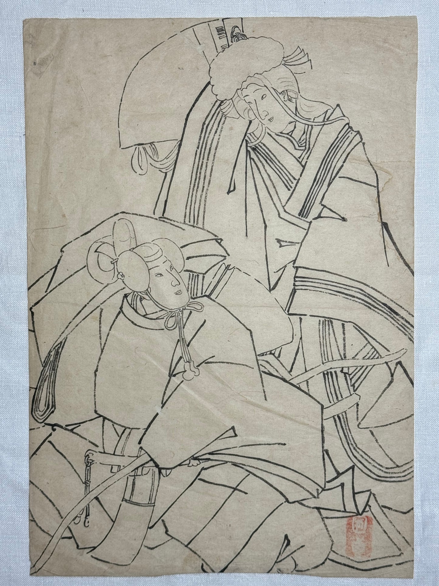 Unidentified mid-19th Century Japanese Preparatory drawing or Shita-e/Gako