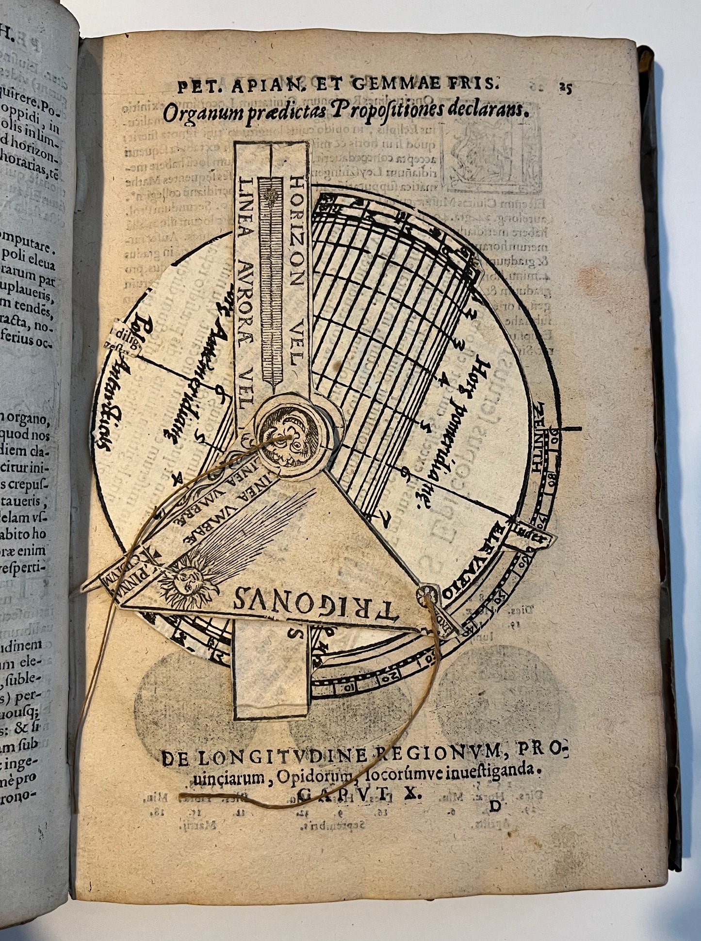 "Cosmographia" Peter Apian (Apianus) & Gemma Frisius - World Map and 4 Volvelles - 1584