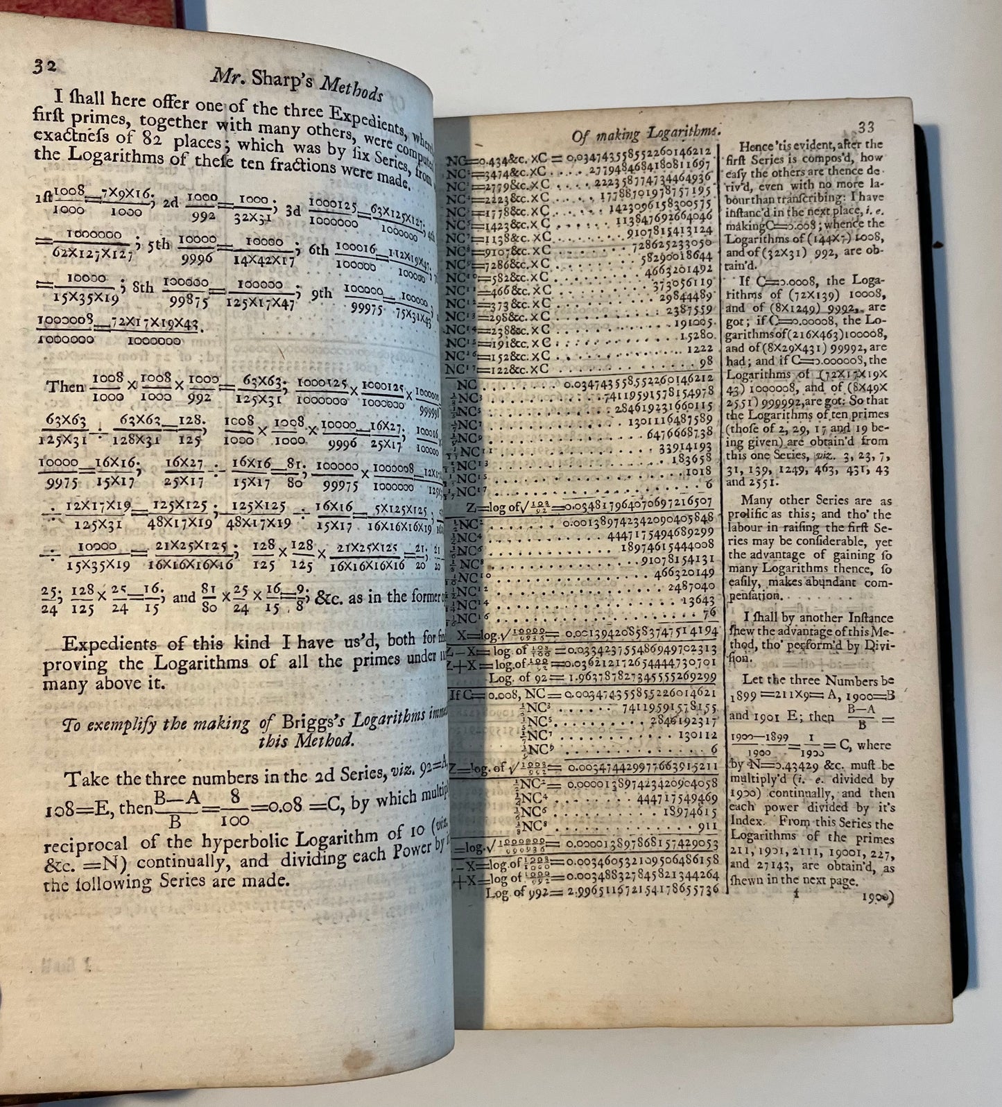 Sherwin's Mathematical Tables - Mount and Page 1741 - Halley and Newton