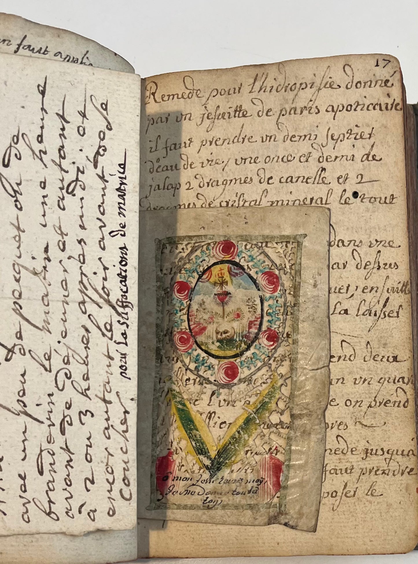Early 18th Century Manuscript Medical book - Dragons blood and powdered Mummy - 15th Century Antiphonal leaf binding - 18th Century Prayers inserted