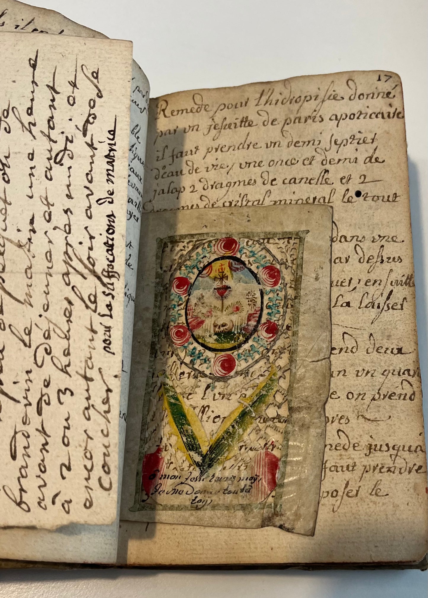 Early 18th Century Manuscript Medical book - Dragons blood and powdered Mummy - 15th Century Antiphonal leaf binding - 18th Century Prayers inserted