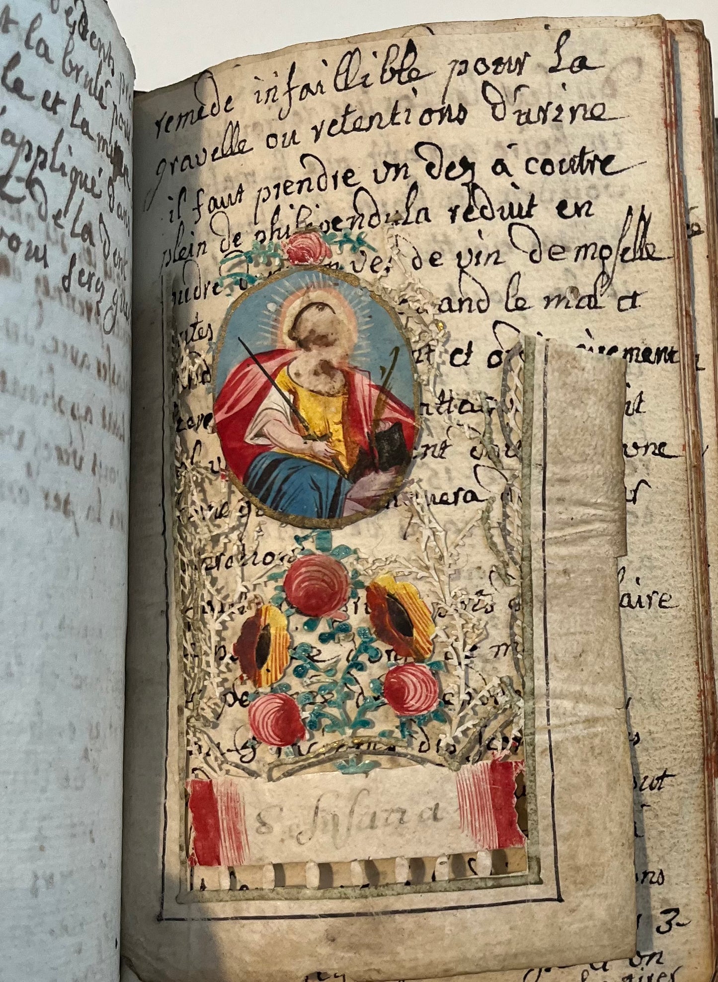 Early 18th Century Manuscript Medical book - Dragons blood and powdered Mummy - 15th Century Antiphonal leaf binding - 18th Century Prayers inserted