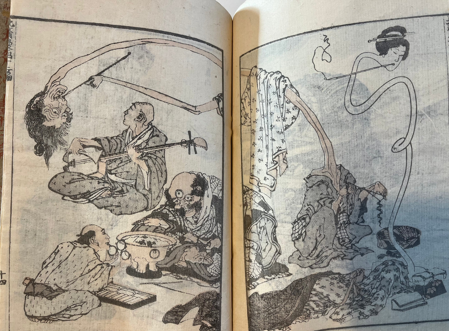 Five Hokusai Manga 1st edition Volumes: 1, 4 ,12, 13 & 14 - Eirakuya Tôshirô - 1814-78