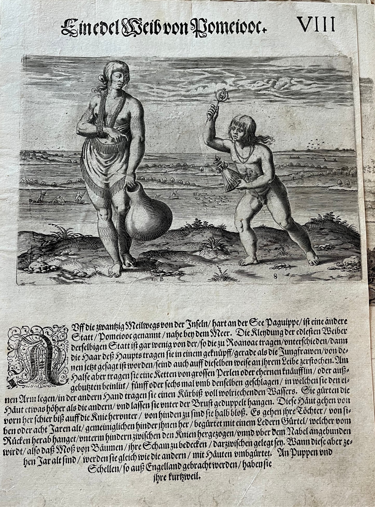 Wunderbarliche, doch warhafftige Erklärung, vonder Gelegenheit vnd Sitten der Wilden in Virginia - 2nd German Edition of De Bry's "Admiranda Narratio" / A Brief and True report - Thomas Harriot - 1600