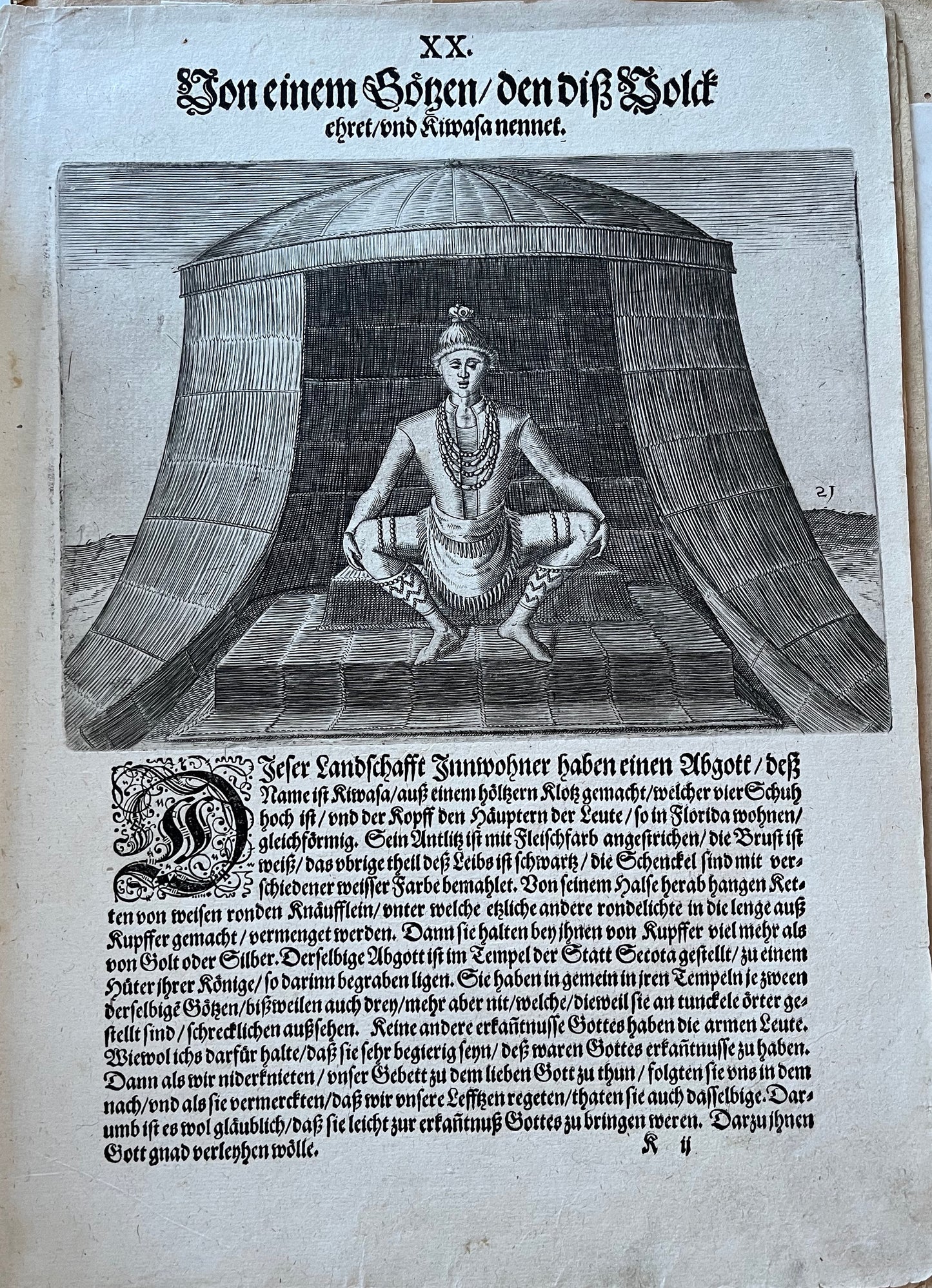 Wunderbarliche, doch warhafftige Erklärung, vonder Gelegenheit vnd Sitten der Wilden in Virginia - 2nd German Edition of De Bry's "Admiranda Narratio" / A Brief and True report - Thomas Harriot - 1600