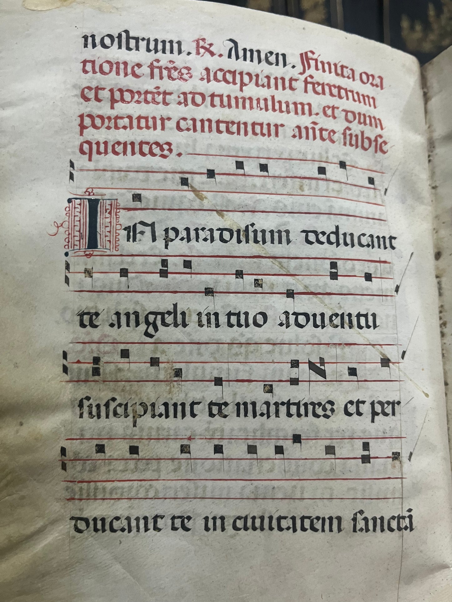c1500 Manuscript Antiphonal on Vellum for the Mass of the Dead (Missa Pro Defunctis) / Requiem early 16th Century