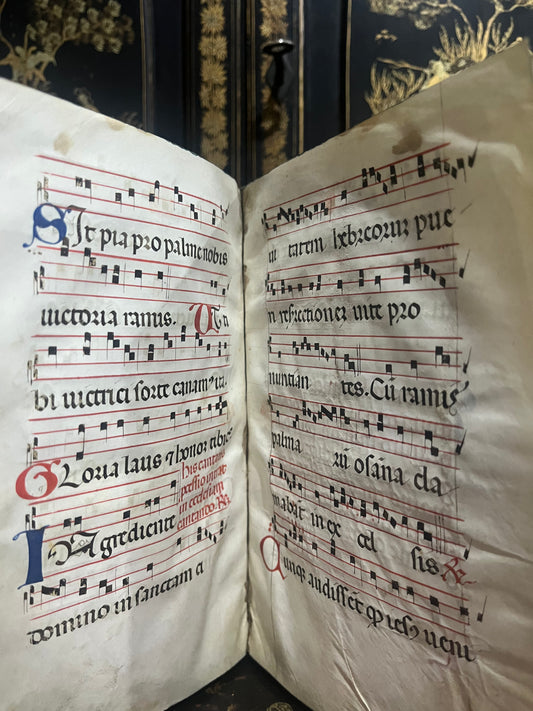 c1500 Manuscript Antiphonal on Vellum for the Mass of the Dead (Missa Pro Defunctis) / Requiem early 16th Century