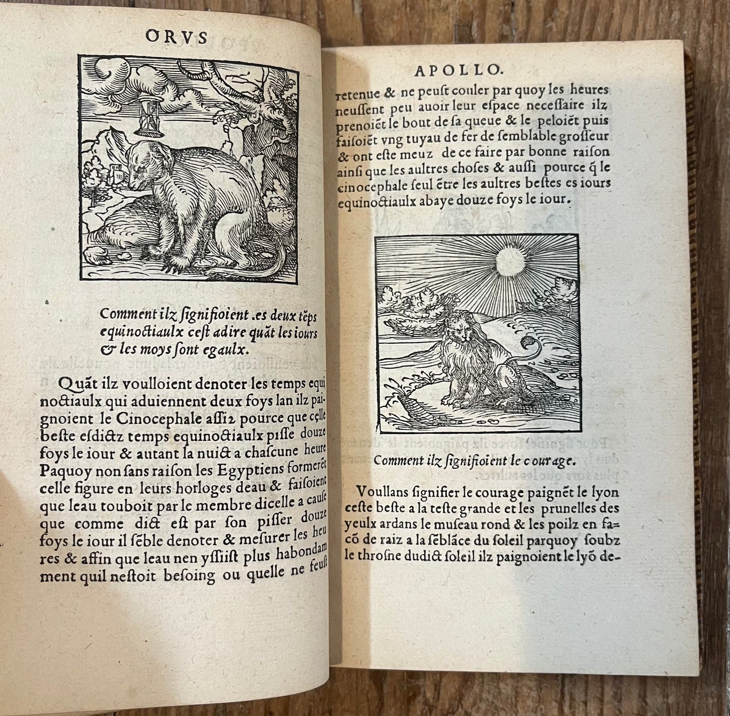 FIRST ILLUSTRATED EDITION - De la signification des notes hieroglyphiques des Aegyptiens - Orus Apollo (Horapollo) - Jacques Kerver - 1543