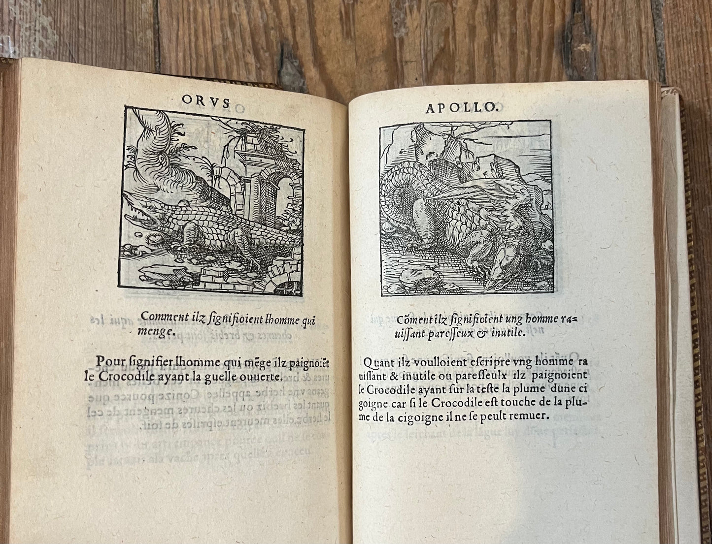 FIRST ILLUSTRATED EDITION - De la signification des notes hieroglyphiques des Aegyptiens - Orus Apollo (Horapollo) - Jacques Kerver - 1543
