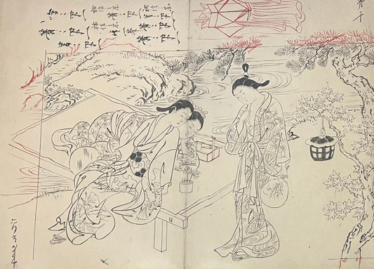 “Album of 26 drawings of Women by Nishikawa Sukenobu – Mid-19th Century likely by Suzuki Kiitsu”