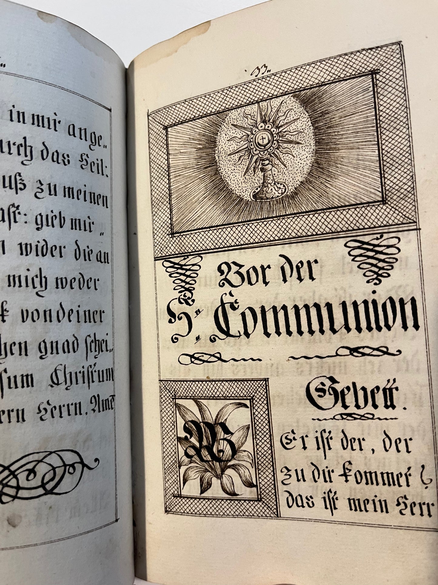 c1820 Austrian Manuscript Prayer book with "Eye of Providence" illustration