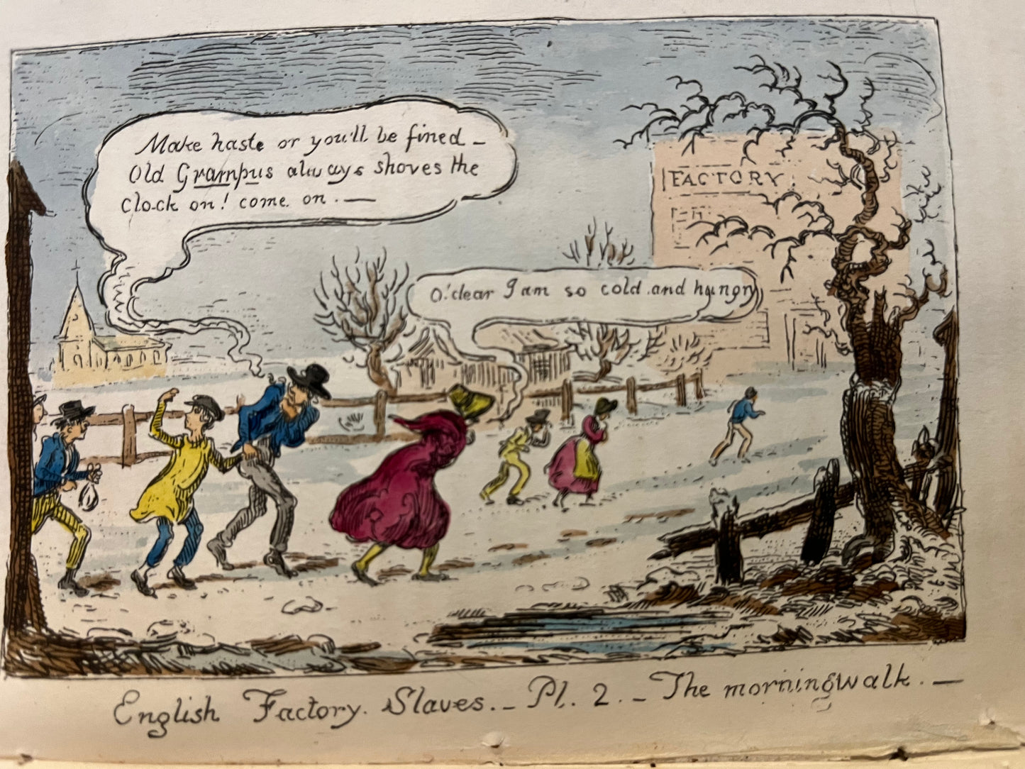 Slavery and Child labour: Important Contemporary Coloured Illustrations by Cruikshank on the Emancipation of British West Indian Slaves and the Regulation of Child Labour in the 1830s.