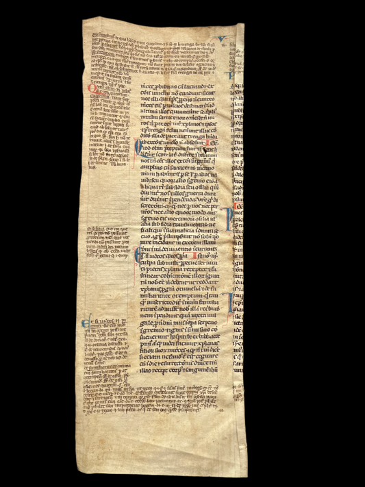 Decretals of Gregory IX - Church Law - c1300 Century manuscript Binding fragment