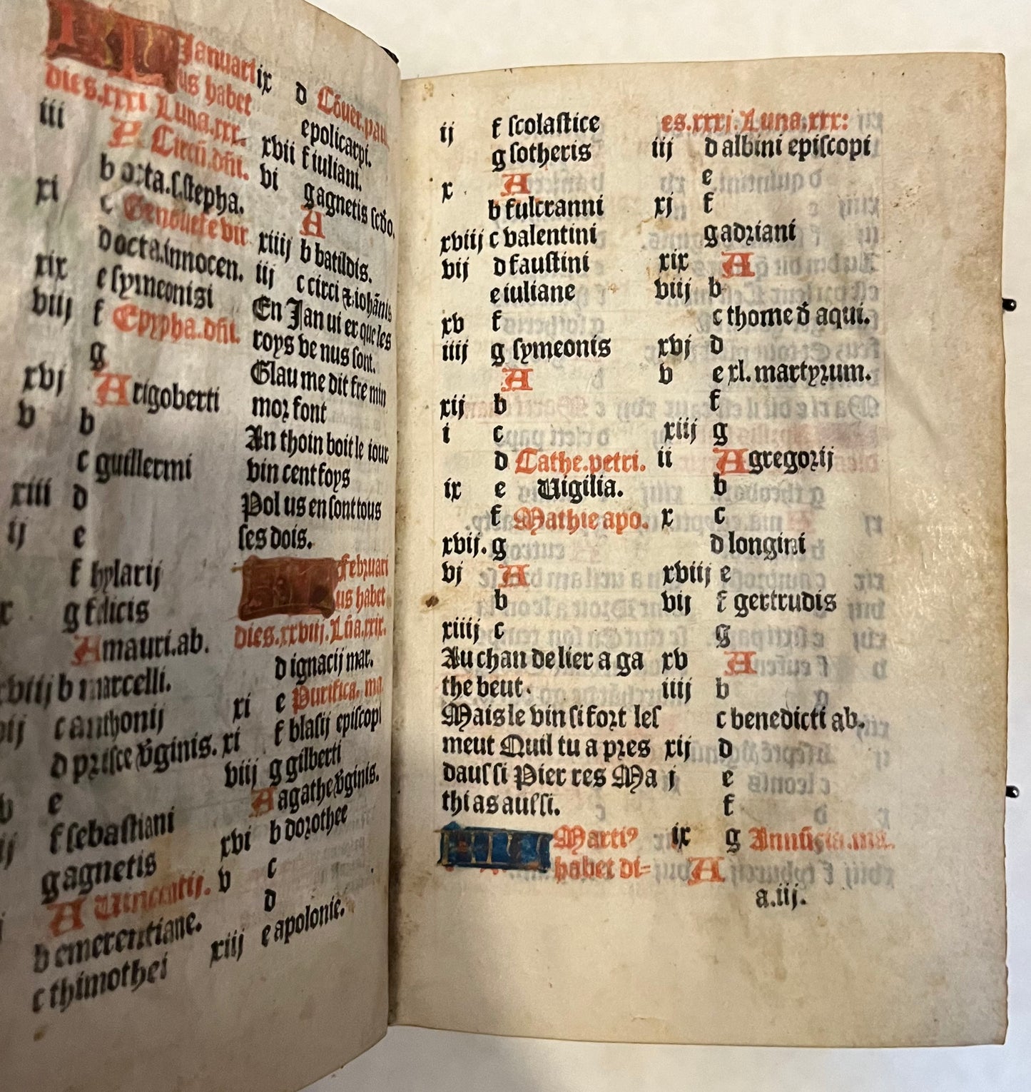 Bound for "Guillaume de Beurges" Keeper of Ravens for Louis XIII - Hardouyn Book of Hours on Vellum - With Title Page, Zodiac man, and 12 Full page Hand illuminated illustrations - c1519