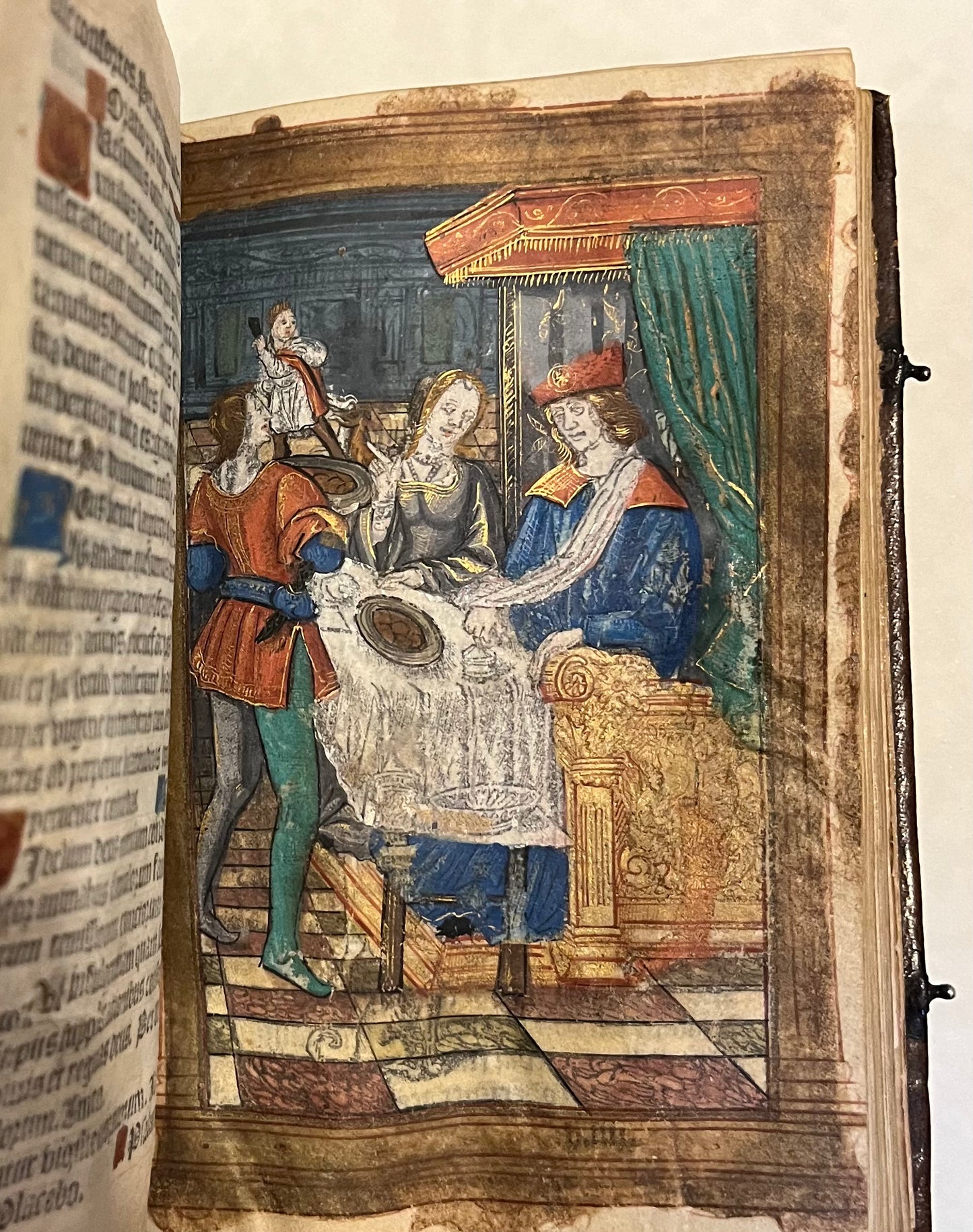 Bound for "Guillaume de Beurges" Keeper of Ravens for Louis XIII - Hardouyn Book of Hours on Vellum - With Title Page, Zodiac man, and 12 Full page Hand illuminated illustrations - c1519