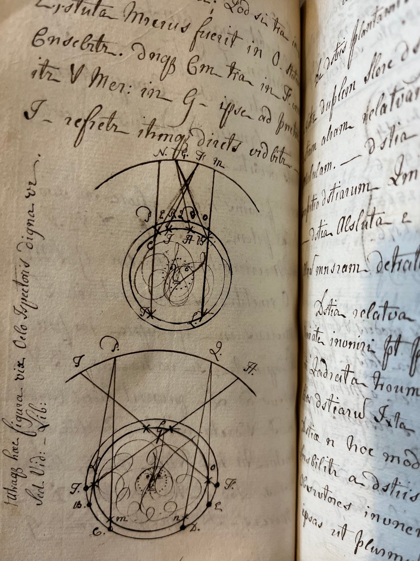 18th Century Latin Manuscript on Astronomy of English Origin - "Cosmographia" - Newtonian Astronomy