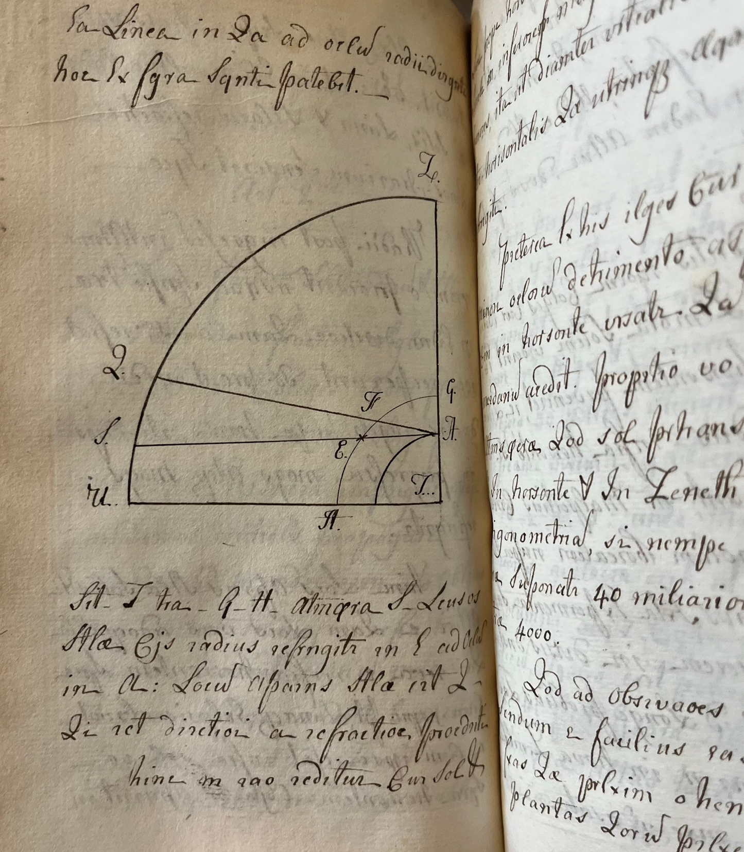 18th Century Latin Manuscript on Astronomy of English Origin - "Cosmographia" - Newtonian Astronomy