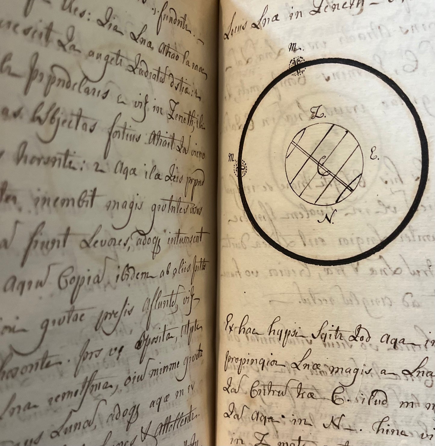18th Century Latin Manuscript on Astronomy of English Origin - "Cosmographia" - Newtonian Astronomy
