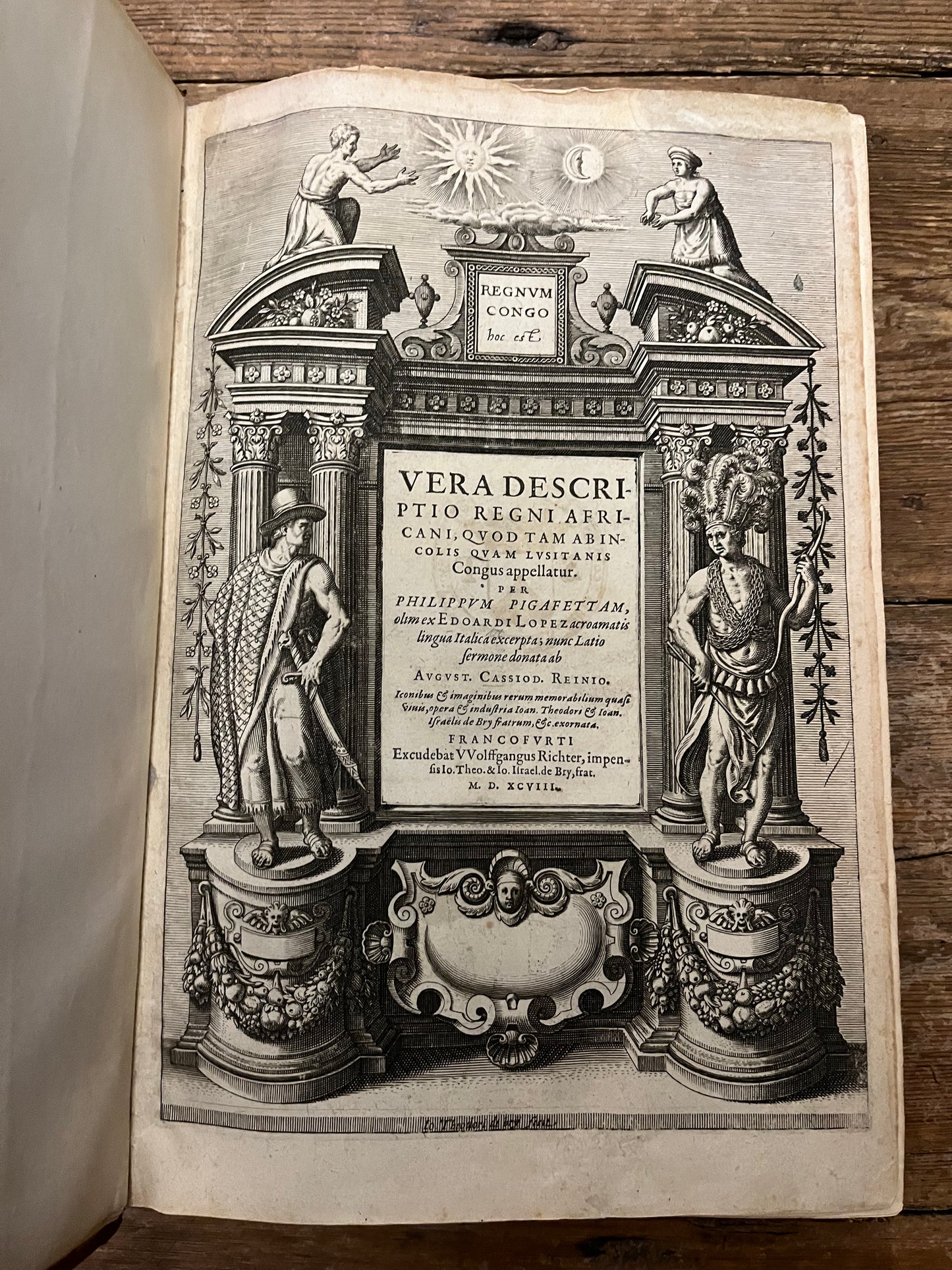 Rare "Appendix Congo" AND "Regnum Congo" 1598 and 1625 with large maps - Complete 1st editions