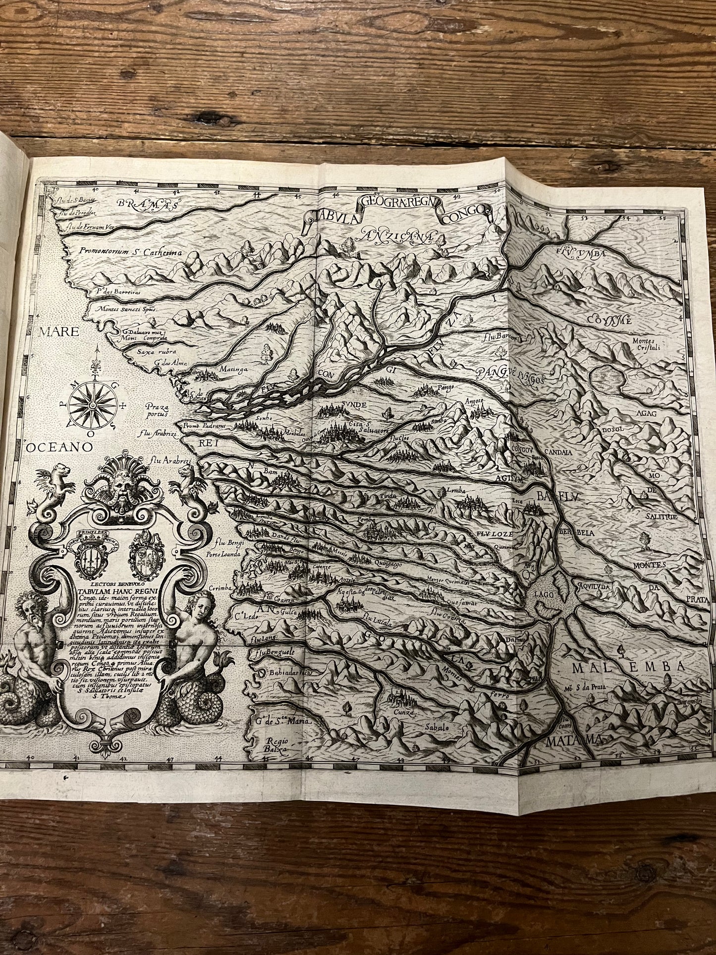 Rare "Appendix Congo" AND "Regnum Congo" 1598 and 1625 with large maps - Complete 1st editions