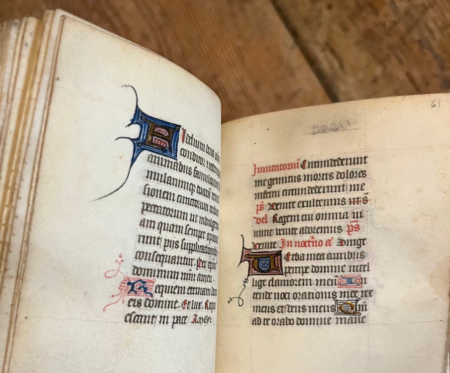 A charming French 15th Century Book of hours likely intended for the private devotion of an English woman - with 5 large illuminated Initials.