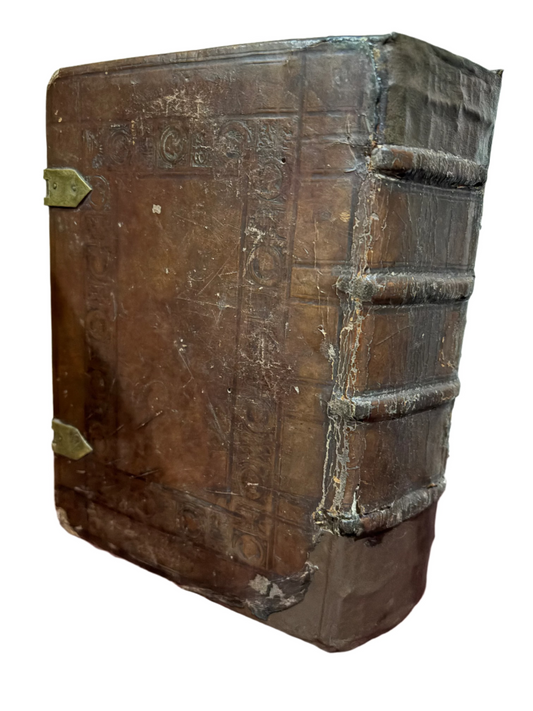Contemporary 16th Century London binding with antiphonal binding waste - 1578 - Musculus - "Common Places of Christian Religion - Henry Bynneman