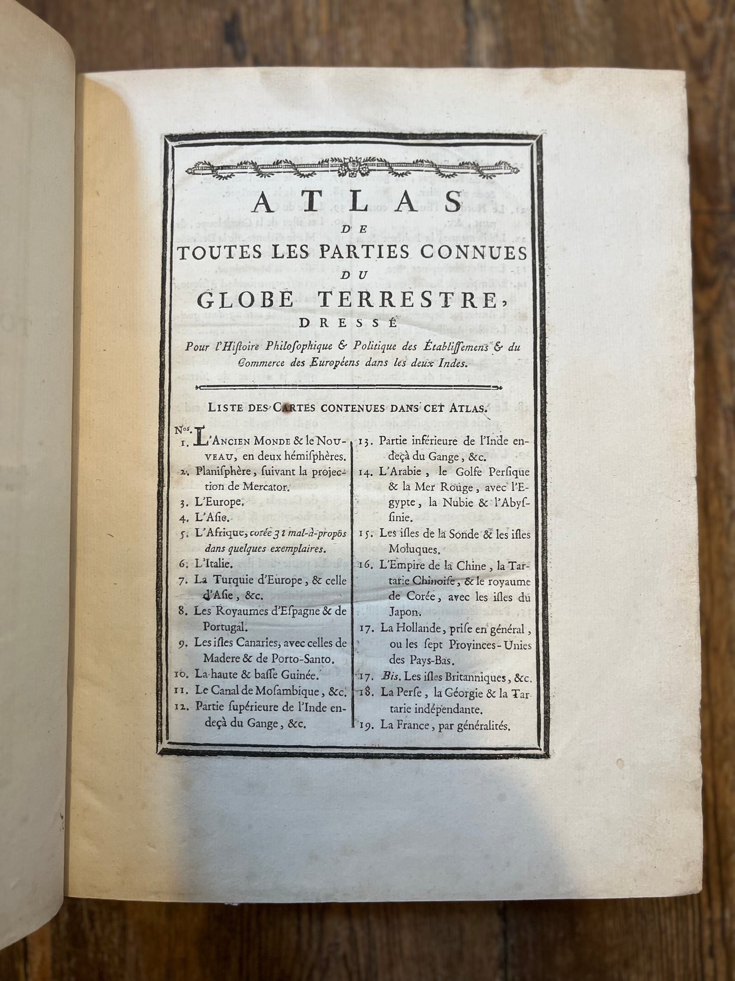 Atlas De Toutes Les Parties Connues Du Globe Terrestre - Bonne, Rigobert - Raynal, Guillaume