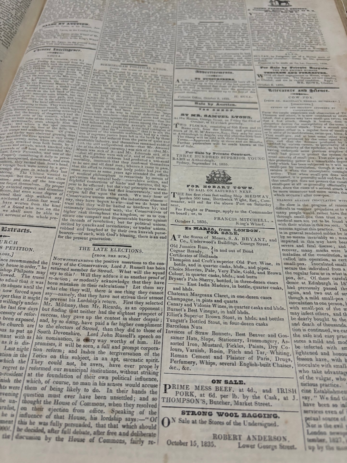 Early Australian Newspaper - "The Colonist" - 1835 Sydney - Complete 1st Year with 53 issues