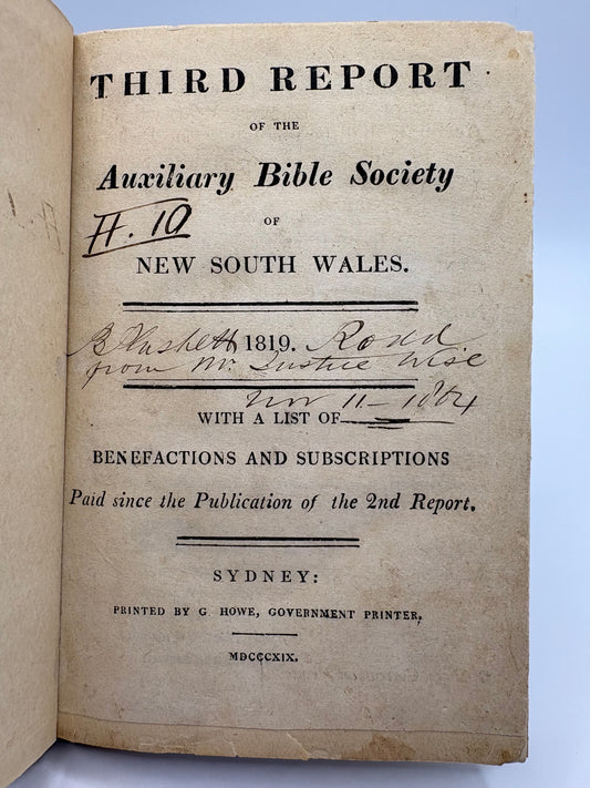 Australian “Incunable” - Early Australian printing by the “Father” of Australian printing - George Howe – a convict printer