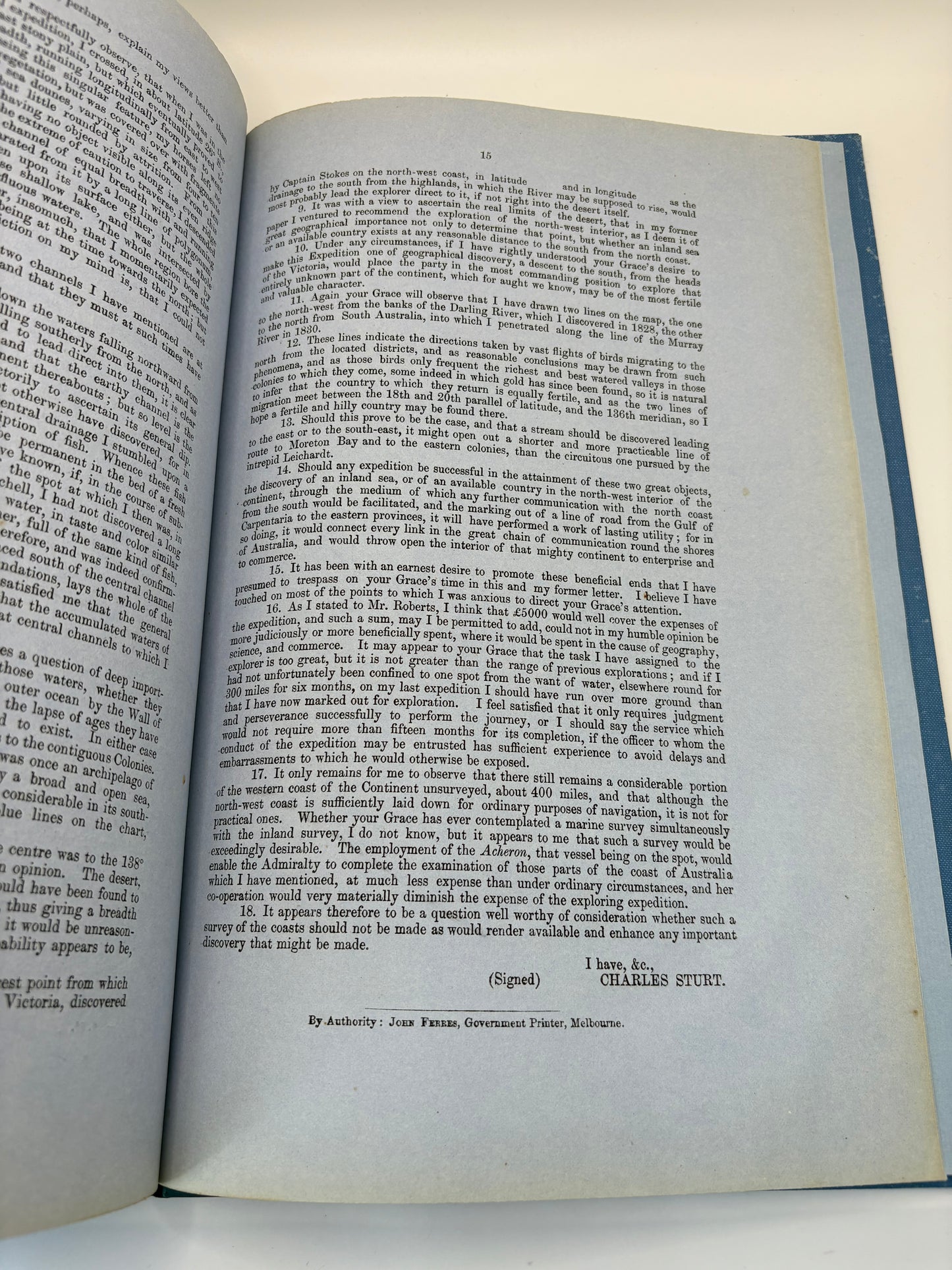 Charles Sturt and Captains Stokes' expedition to the Northern Territories in Australia - 1855 - Melbourne printing - Bound by Sangorski and Sutcliffe