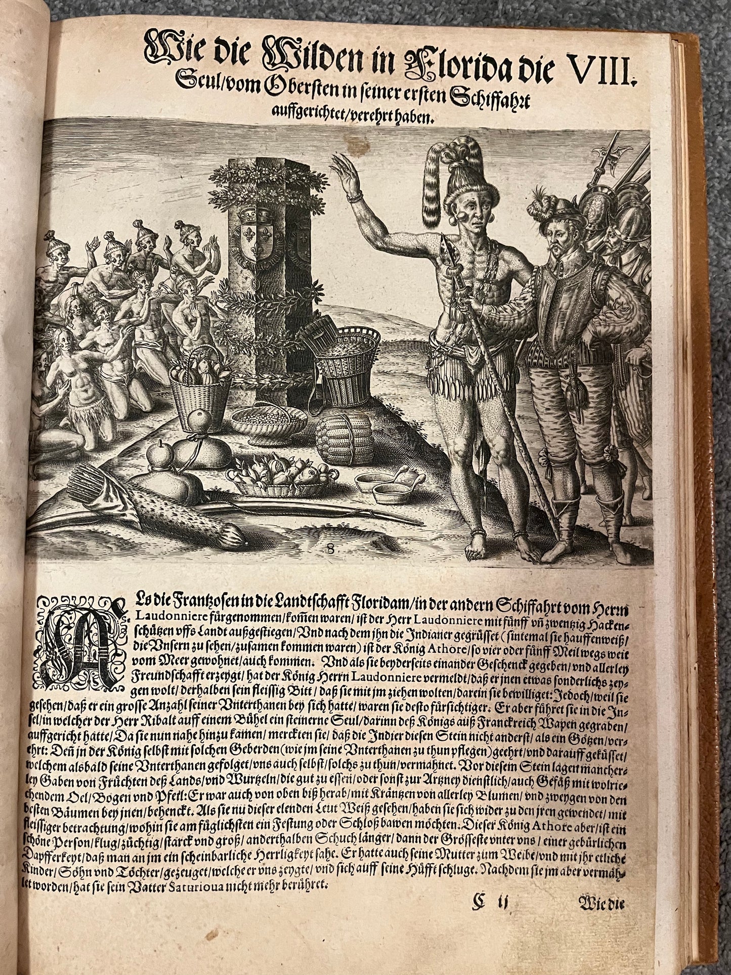 Part 2 of De Bry's Grands Voyages - Brevis Narratio - Jacques Le Moyne - De Bry Florida - Complete set of 42 plates and Title page - German 1st Edition - 1591