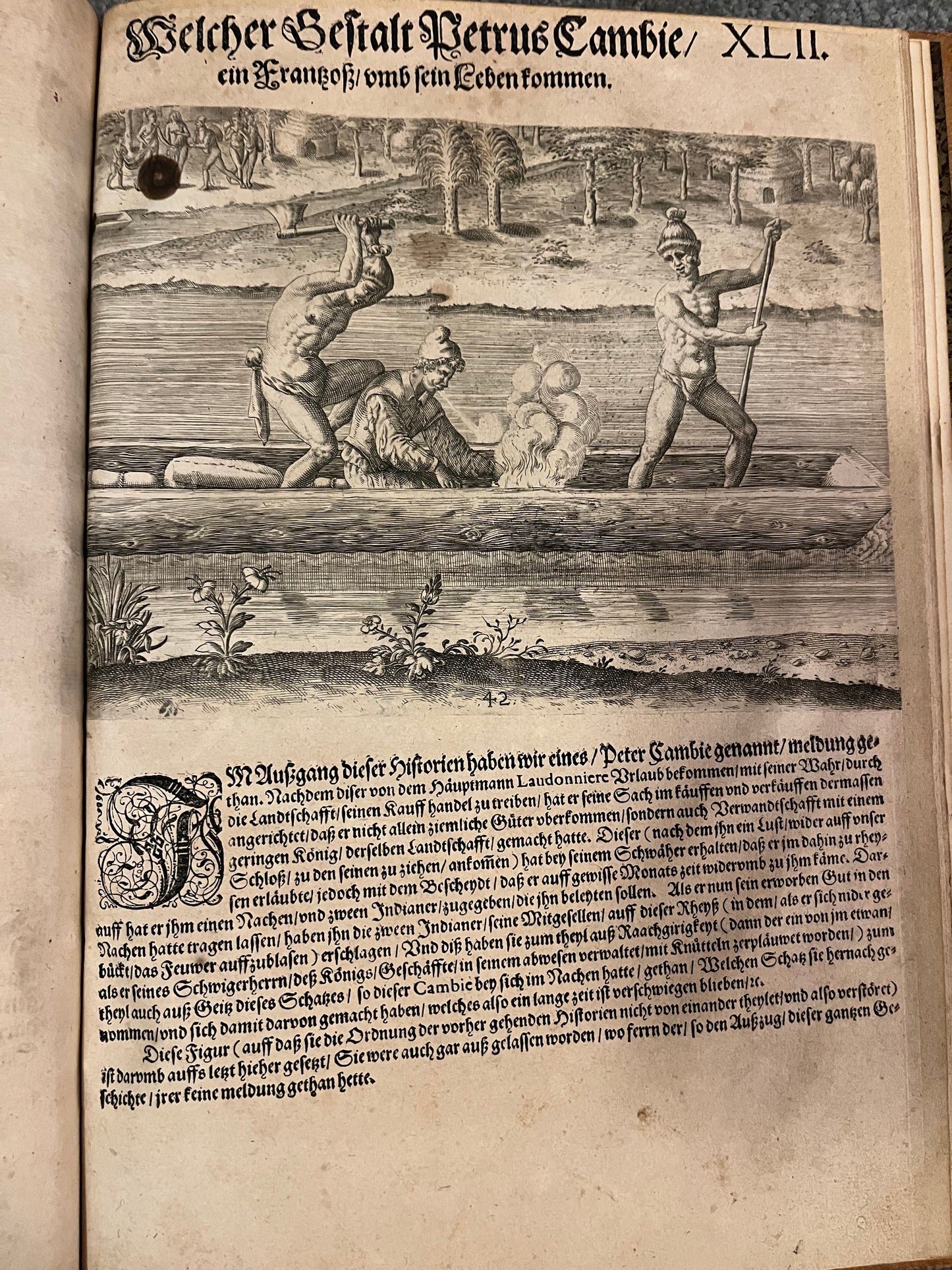 Part 2 of De Bry's Grands Voyages - Brevis Narratio - Jacques Le Moyne - De Bry Florida - Complete set of 42 plates and Title page - German 1st Edition - 1591