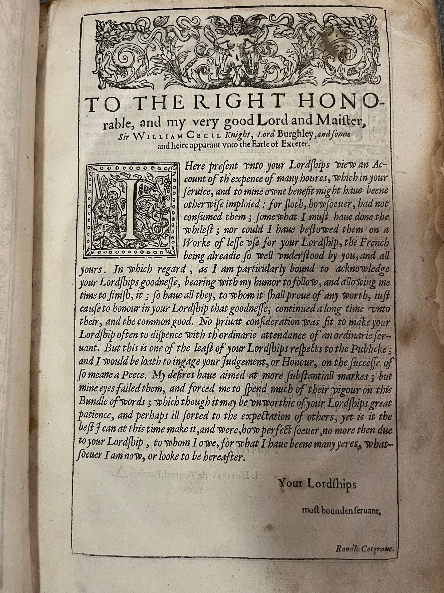 First French - English Dictionary in Original Binding - 1611 - Cotgrave's "A Dictionarie of the French and English Tongues"