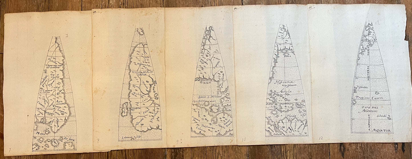 16 Later Manuscript Oterschaden Globe gores - "Terra nondum plene cognita inuenta A 1499"