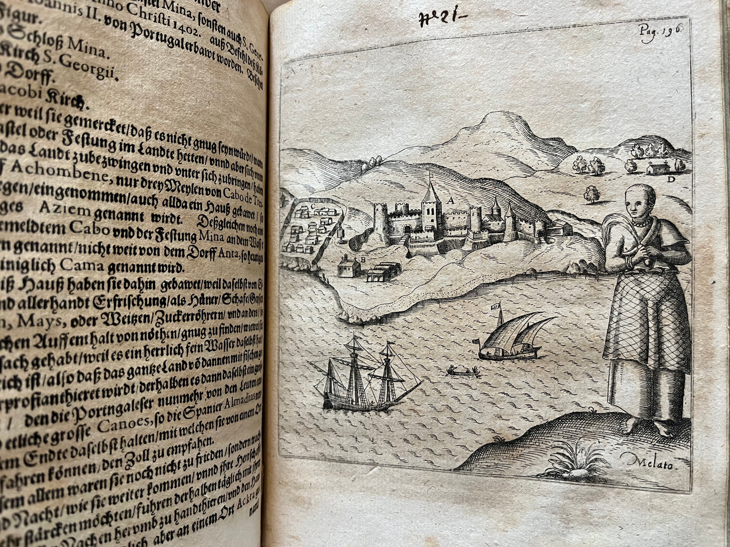 West Africa - "Siebende Schiffahrt. In das goldreiche Königreich Guineam, in Africa gelegen..." - Hulsius - 1624 - Pieter de Marees
