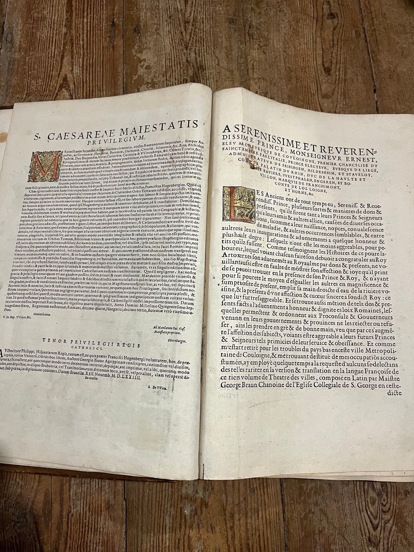 Rare large fragment of Braun and Hogenberg’s famous “Civitates Orbis Terrarum” - “Cities of the world”