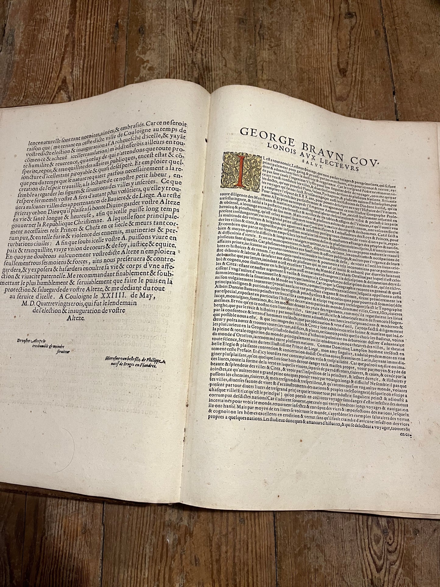 Rare large fragment of Braun and Hogenberg’s famous “Civitates Orbis Terrarum” - “Cities of the world”
