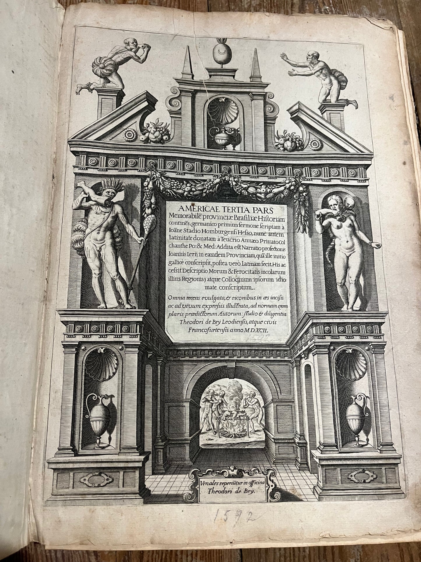 Part 3 De Bry Grands Voyages - America Tertia Pars - Brasiliae Historiam - History of Brazil - De Bry - 1592 - 1st Edition in Latin - Hans Staden - Jean de Lery