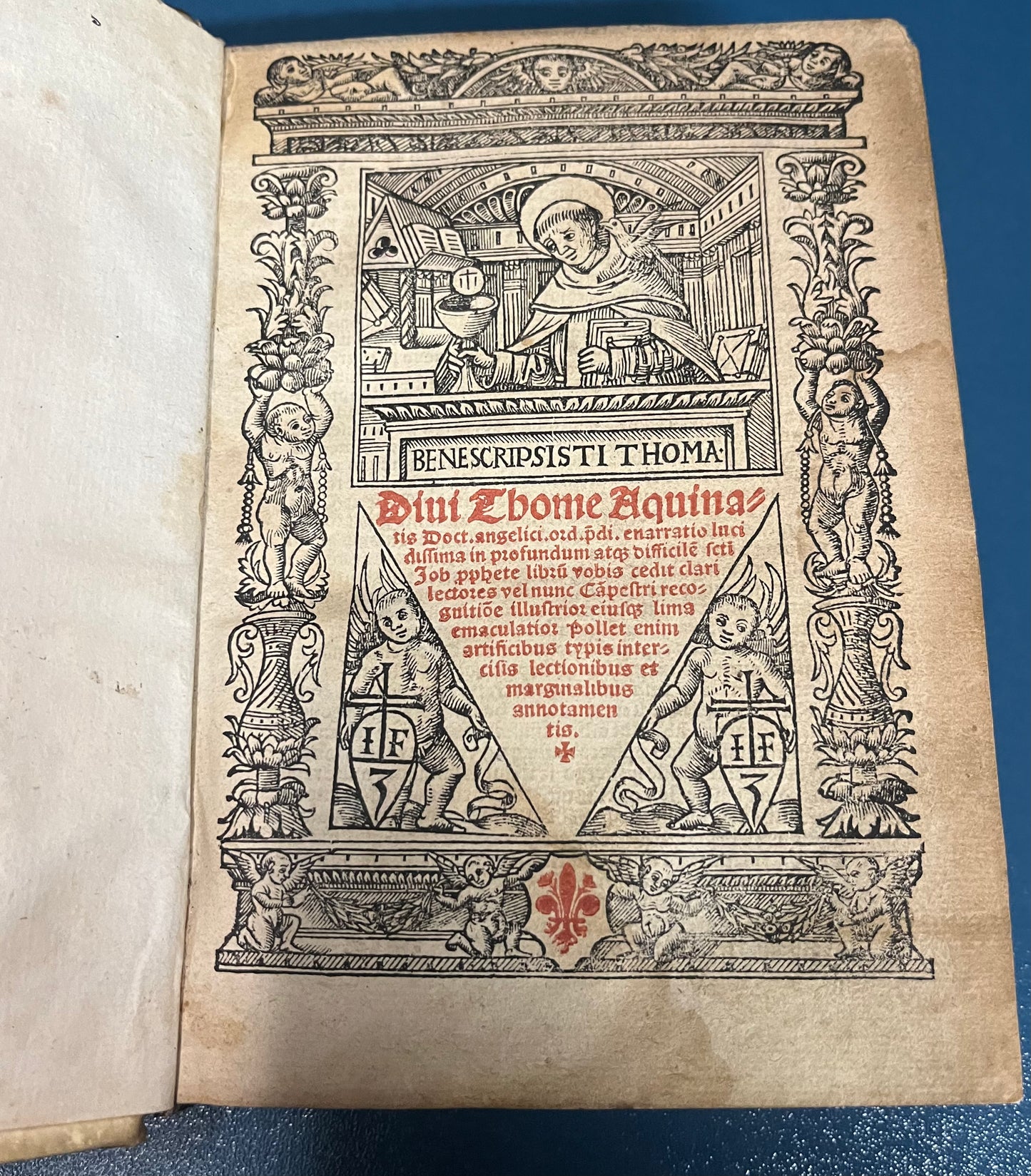 "Enarratio lucidissima in profundum atque difficilem sancti Job prophete librum vobis cedit clari lectores vel nunc Campestri recognition" - “A Clear account of the Deep and Challenging Book of the Prophet Job” - Thomas Aquinas - 1520