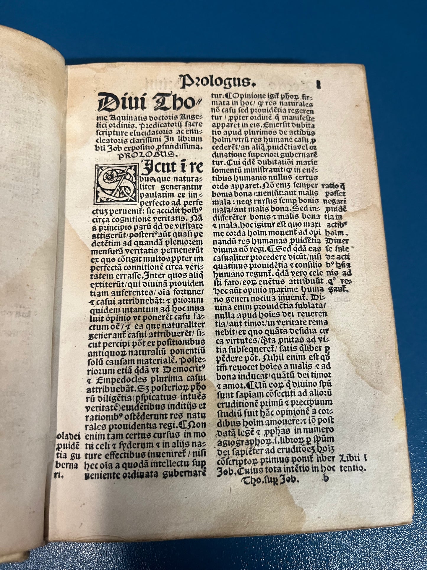 "Enarratio lucidissima in profundum atque difficilem sancti Job prophete librum vobis cedit clari lectores vel nunc Campestri recognition" - “A Clear account of the Deep and Challenging Book of the Prophet Job” - Thomas Aquinas - 1520