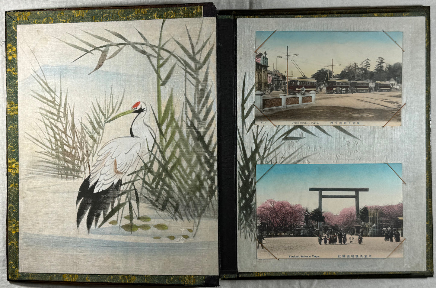 Late Meiji Japanese lacquer postcard album