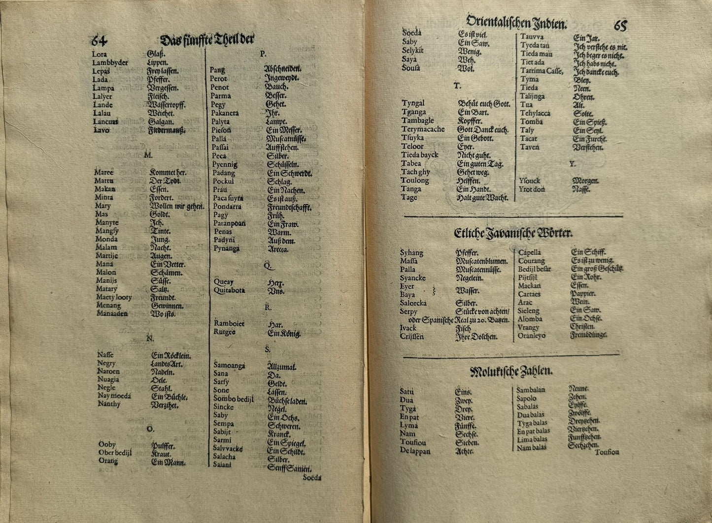Funfter Theil der Orientalischen Indien - De Bry Part 5 Petits Voyages - 1600 - Dodo - Elephant - Mauritius - Malay Language - Voyage of Jacob van Neck and Wybrand van Warwijck