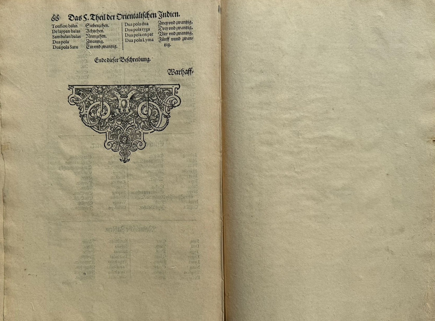 Funfter Theil der Orientalischen Indien - De Bry Part 5 Petits Voyages - 1600 - Dodo - Elephant - Mauritius - Malay Language - Voyage of Jacob van Neck and Wybrand van Warwijck