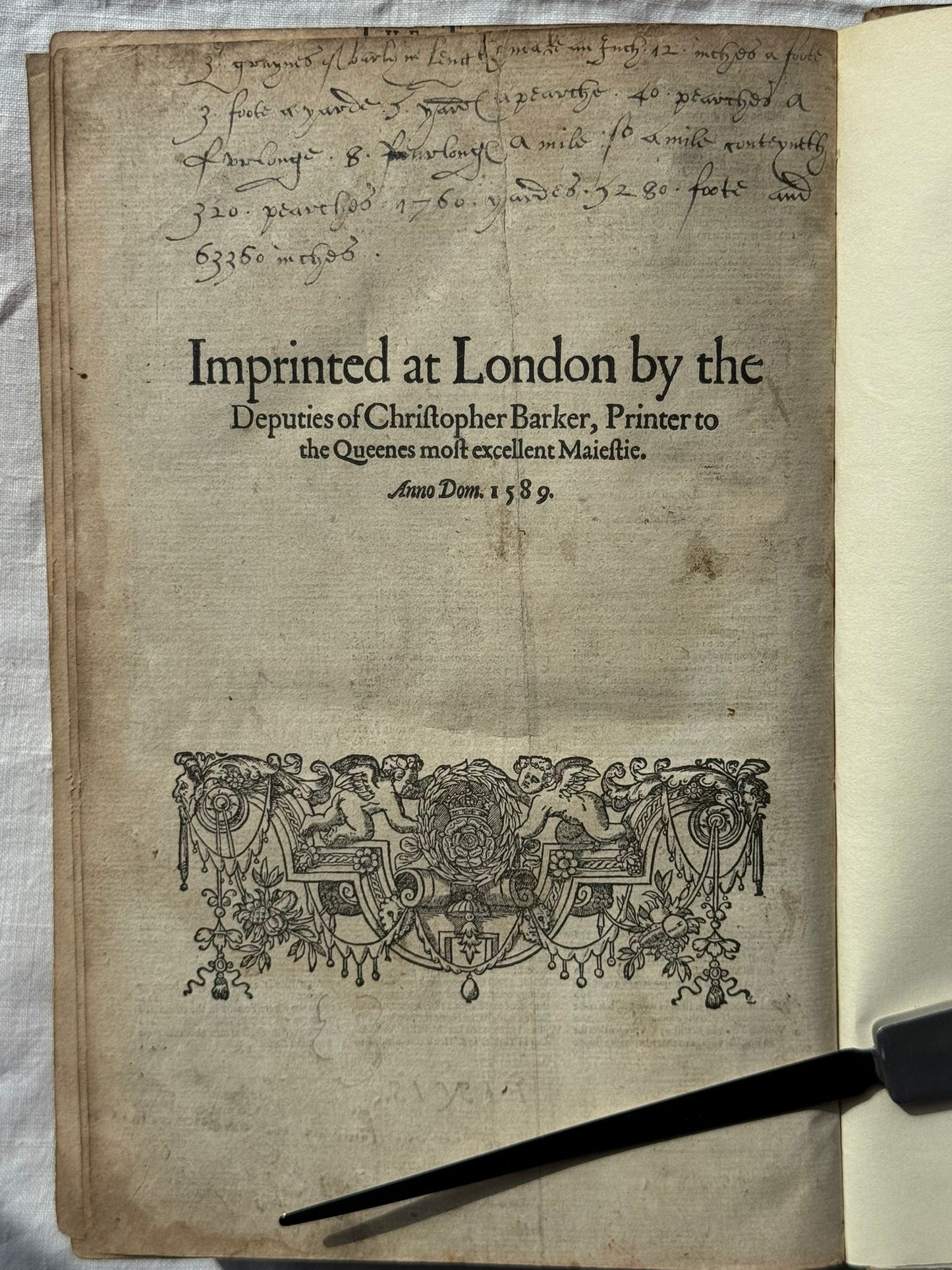 With contemporary annotations and ownership inscription - "The Principall Navigations, Voiages, and Discoveries of the English Nation, Made by Sea or Over-land…” Richard Hakluyt (1553-1616) - FIRST EDITION – London - 1589