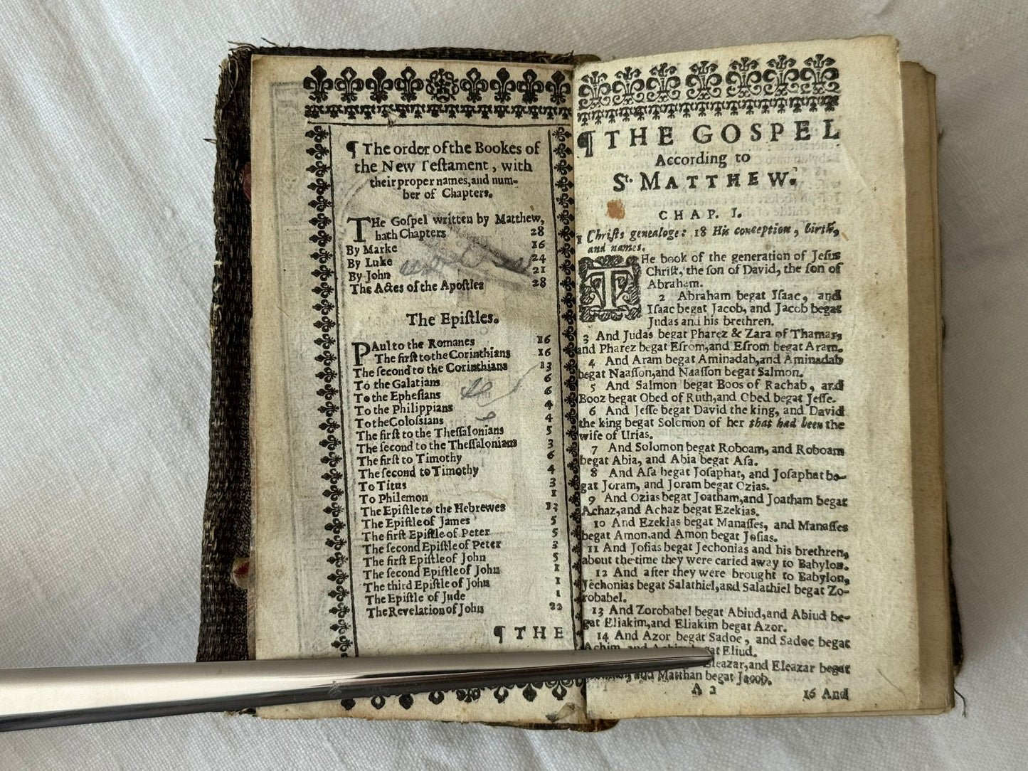 1641 New Testament & 1643 The "Whole Booke of Psalmes" with Beautiful 17th Century Embroidered Binding