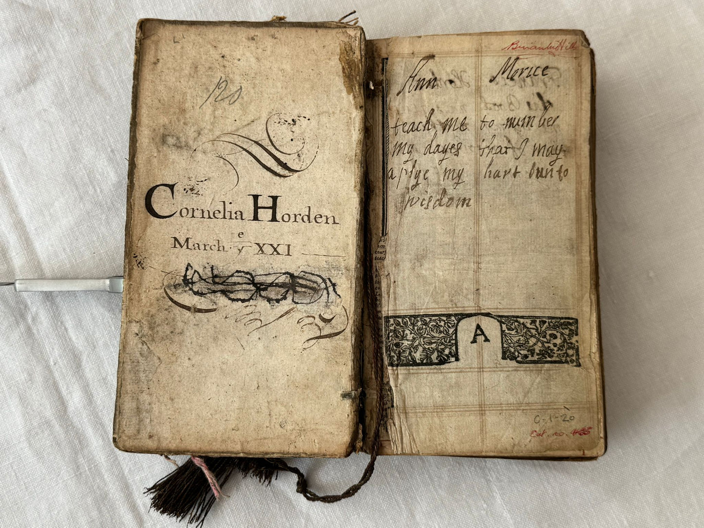 Contemporary Embroidered Binding for a 1632 King James Bible (including the Old and New Testaments and the Book of Psalms) — with 3 generations of Women’s Ownership